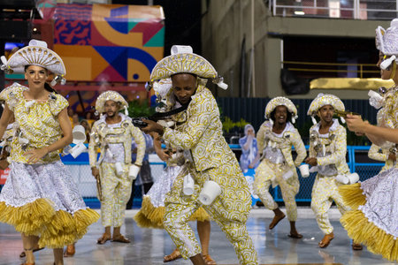 Rio, Brazil - march 01, 2019: Inocentes de Belford Roxo during the Carnival Samba School Carnival RJ...
