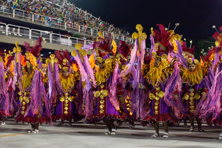Estacio de Sa com o enredo â€œA fÃ© que emerge das Ã¡guasâ€ durante Desfile Escolas de...