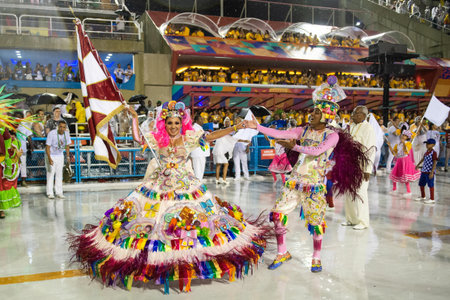 Rio, Brazil - march 01, 2019: Alegria da Zona Sul during the Carnival Samba School Carnival RJ 2019,...
