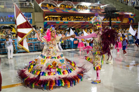 Rio, Brazil - march 01, 2019: Alegria da Zona Sul during the Carnival Samba School Carnival RJ 2019,...