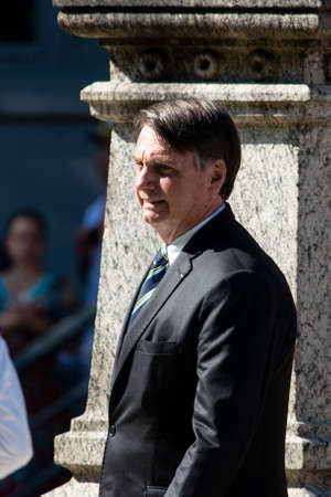 Rio de Janeiro, Brazil - may 06, 2019: Brazilian President Jair Bolsonaro attends the celebration of 130 years of the military college of Rio de Janeiroのeditorial素材