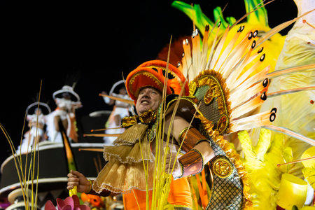 Rio, Brazil - march 01, 2019: Inocentes de Belford Roxo during the Carnival Samba School Carnival RJ...