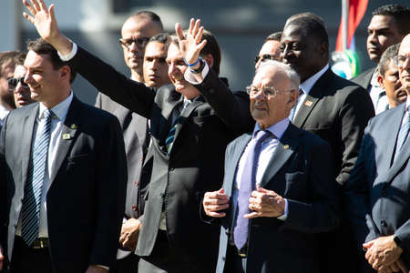 Rio de Janeiro, Brazil - may 06, 2019: Brazilian President Jair Bolsonaro attends the celebration of 130 years of the military college of Rio de Janeiroのeditorial素材