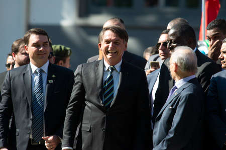 Rio de Janeiro, Brazil - may 06, 2019: Brazilian President Jair Bolsonaro attends the celebration of 130 years of the military college of Rio de Janeiroのeditorial素材
