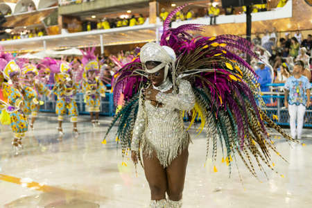 Rio, Brazil - march 01, 2019: Inocentes de Belford Roxo during the Carnival Samba School Carnival RJ 2019, at Sambodromoのeditorial素材