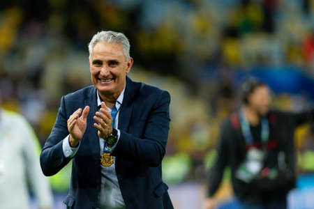 Rio, Brazil - July 7, 2019: Brazil coach Tite during the CONMEBOL 2019 America Cup finals at Maracana Stadium.のeditorial素材