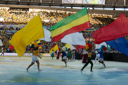 Rio, Brazil - July 7, 2019: Before the start of the 2019 America Cup Grand Final, an exciting closing ceremony at Maracana Stadium.のeditorial素材