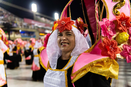 Rio, Brazil - march 02, 2019: Unidos de Bangu during the Carnival Samba School Carnival RJ 2019, at...