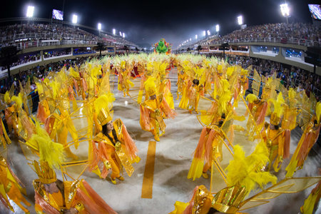 Rio, Brazil - march 02, 2019: Unidos de Bangu during the Carnival Samba School Carnival RJ 2019, at...