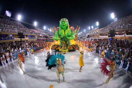 Rio, Brazil - march 02, 2019: Unidos de Bangu during the Carnival Samba School Carnival RJ 2019, at...