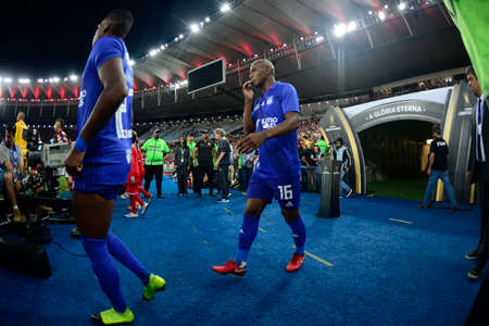 Rio, Brazil - july 31, 2019: O. Bagui player in match between Flamengo and Emelec by the Libertadores Cup in Maracana Stadiumのeditorial素材