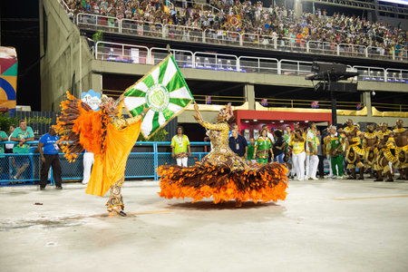 Rio, Brazil - march 02, 2019: Imperio da Tijuca during the Carnival Samba School Carnival RJ