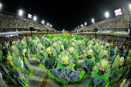 Rio, Brazil - march 02, 2019: Estacio de Sa during the Carnival Samba School Carnival RJ 2019, at...