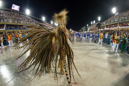 Rio, Brazil - march 02, 2019: Estacio de Sa during the Carnival Samba School Carnival RJ 2019, at...