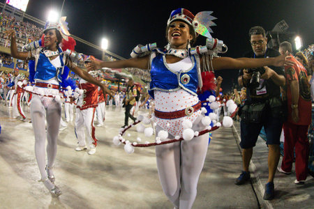 Rio, Brazil - march 02, 2019: Estacio de Sa during the Carnival Samba School Carnival RJ 2019, at...