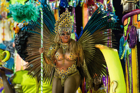 Rio, Brazil - march 02, 2019: Imperio da Tijuca during the Carnival Samba School Carnival RJ.