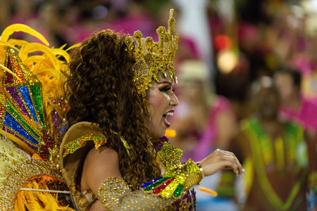 Rio, Brazil - march 02, 2019: Imperio da Tijuca during the Carnival Samba School Carnival RJ.