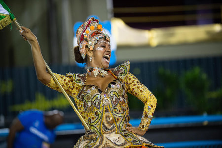 Rio, Brazil - march 02, 2019: Imperio da Tijuca during the Carnival Samba School Carnival RJ