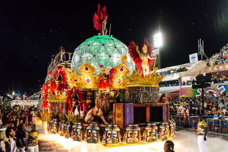 Rio, Brazil - march 03, 2019: Viradouro during the Carnival Samba School Carnival RJ 2019, at Sambodromoのeditorial素材
