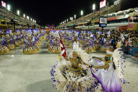 Rio, Brazil - march 03, 2019: Viradouro during the Carnival Samba School Carnival RJ 2019, at Sambodromoのeditorial素材