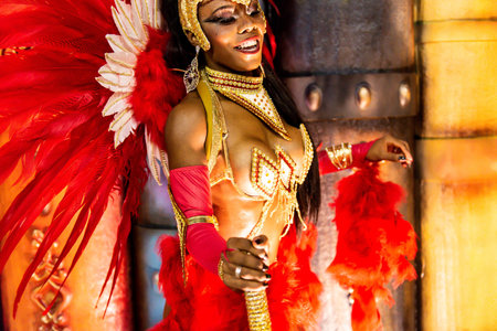 Rio, Brazil - march 03, 2019: Viradouro during the Carnival Samba School Carnival RJ 2019, at...