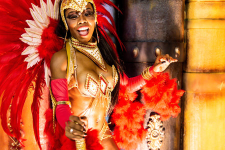 Rio, Brazil - march 03, 2019: Viradouro during the Carnival Samba School Carnival RJ 2019, at...