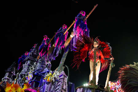 Rio, Brazil - march 03, 2019: Viradouro during the Carnival Samba School Carnival RJ 2019, at Sambodromoのeditorial素材