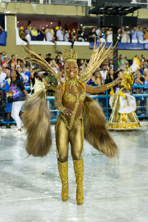 Rio, Brazil - march 03, 2019: Viradouro during the Carnival Samba School Carnival RJ 2019, at Sambodromoのeditorial素材