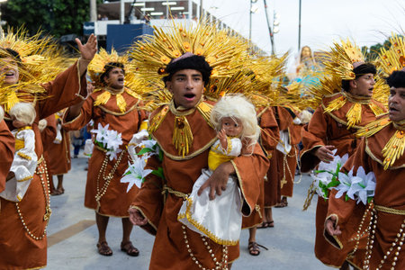 Rio, Brazil - march 03, 2019: Unidos da Tijuca during the Carnival Samba School Carnival RJ 2019, at...