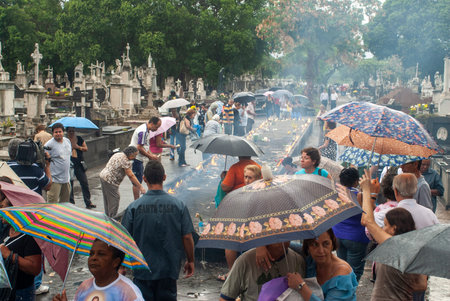 Rio, Brazil - november 02, 2010: visit the cemetery on the day of the dead and leave their prayers