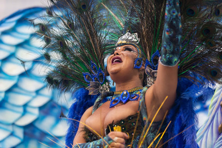 Rio, Brazil - march 03, 2019: Unidos da Tijuca during the Carnival Samba School Carnival RJ 2019, at...