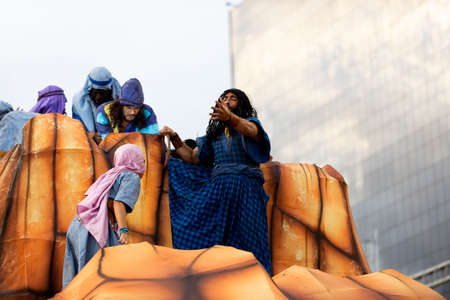 Rio, Brazil - march 03, 2019: Unidos da Tijuca during the Carnival Samba School Carnival RJ 2019, at Sambodromoのeditorial素材