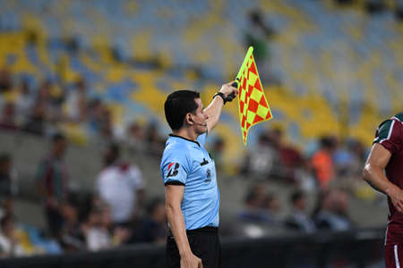 Rio, Brazil - february 04, 2020: Alexander Guzman second referee in match between Fluminense and Union La Calera by the Sudamerica Cup in Maracana Stadiumのeditorial素材