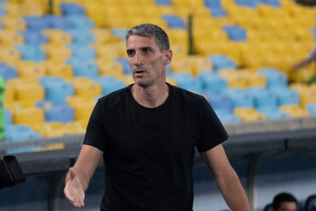 Rio, Brazil - february 04, 2020: Juan Pablo Vojvoda coach in match between Fluminense and Union La Calera by the Sudamerica Cup in Maracana Stadiumのeditorial素材