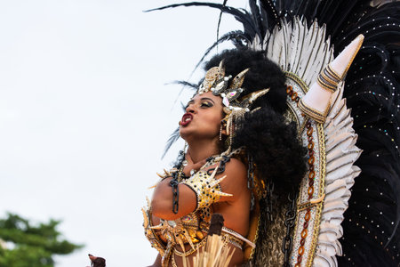 Rio, Brazil - march 03, 2019: Unidos da Tijuca during the Carnival Samba School Carnival RJ 2019, at Sambodromoのeditorial素材