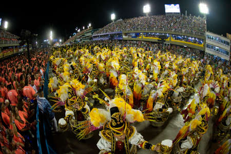 Rio, Brazil - march 04, 2019: Vila Isabel during the Carnival Samba School Carnival RJ 2019, at Sambodromoのeditorial素材