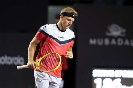 Rio de Janeiro, RJ, Brazil - february 17, 2020: Alejandro Davidovich Fokina (ESP) during championship tennis, Rioopen at Jockey Clubのeditorial素材