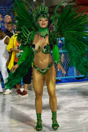 Rio, Brazil - February 21, 2020: Samba School Vigario Geral, during the first day of the access...