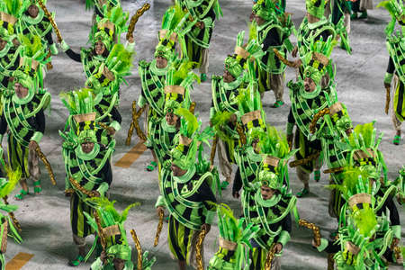 Rio, Brazil - February 21, 2020: parade of the samba school Academicos do Cubango at the Marques de Sapucai Sambodromoのeditorial素材