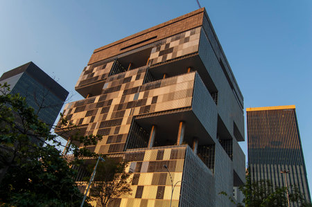 Rio de Janeiro, RJ, Brazil - june 21, 2006: facade the building of the state-owned petrobras in the...