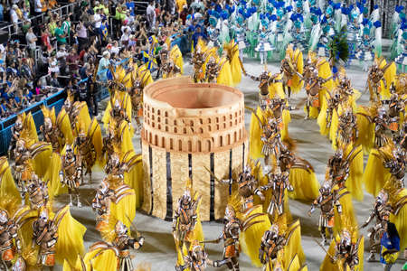 Rio, Brazil - February 24, 2020: parade of the samba school Unidos da Tijuca, at the Marques de Sapucai Sambodromoのeditorial素材