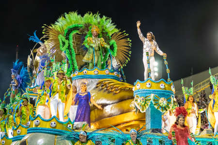 Rio, Brazil - February 22, 2020: parade of the samba school Inocentes de Belford Roxo, at the Marques de Sapucai Sambodromoのeditorial素材