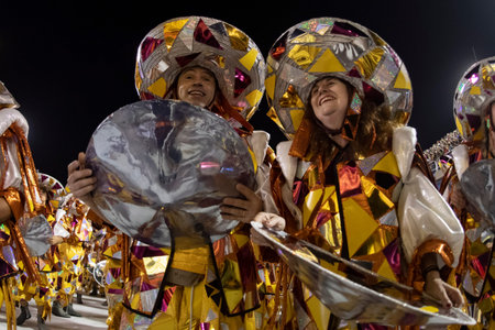 Rio, Brazil - February 22, 2020: parade of the samba school Academicos de Santa Cruz, at the Marques...