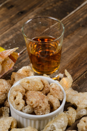 Crackling / Pork belly (crackling). Brazilian Feijoada food side dish or with a good drink