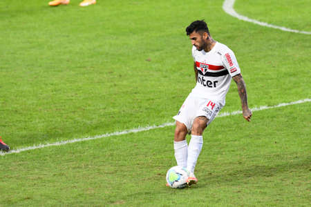 Rio, Brazil - august 16, 2020: Liziero player in match between Vasco and Sao Paulo by Brazilian Championship in Sao Januario Stadiumのeditorial素材