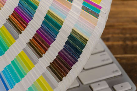 Color choice for painting with color paletteの写真素材