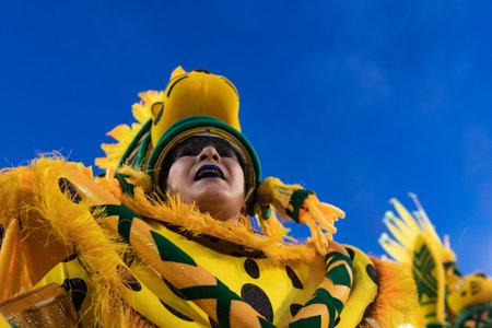 Rio, Brazil - February 23, 2020: parade of the samba school Portela, at the Marques de Sapucai Sambodromoのeditorial素材