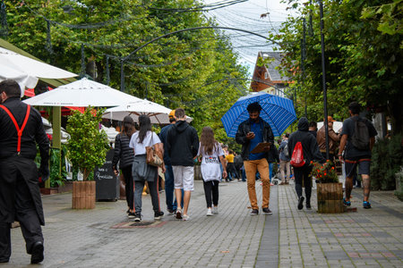 Rio, Brazil - December 30, 2020: tourists strolling through the center of the capivari neighborhood at the end of the yearのeditorial素材