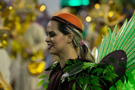Rio, Brazil - February 22, 2020: parade of the samba school Academicos de Santa Cruz, at the Marques...