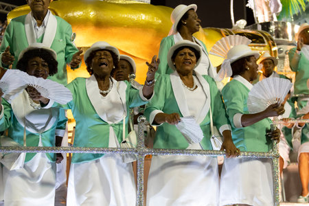 Rio, Brazil - February 24, 2020: parade of the samba school Mocidade Independente de Padre Miguel,...